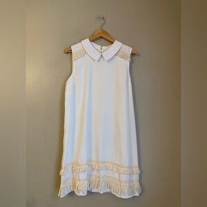 MYRTLEWOOD Retro Cottage Cream Lace Dress Feminine Bridal Graduation ModCloth XL